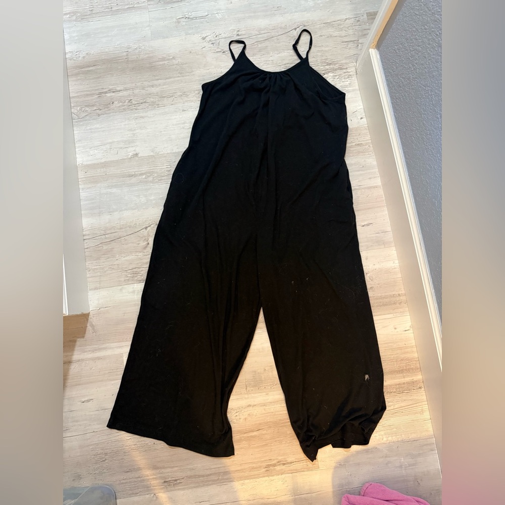 Black cotton comfortable jumpsuit